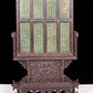 An exquisite zitanwood table screen inlaid with jasper dragon patterns