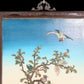 An exquisite zitanwood painted and painted hanging screen with inlaid gems and landscapes, flowers and birds.