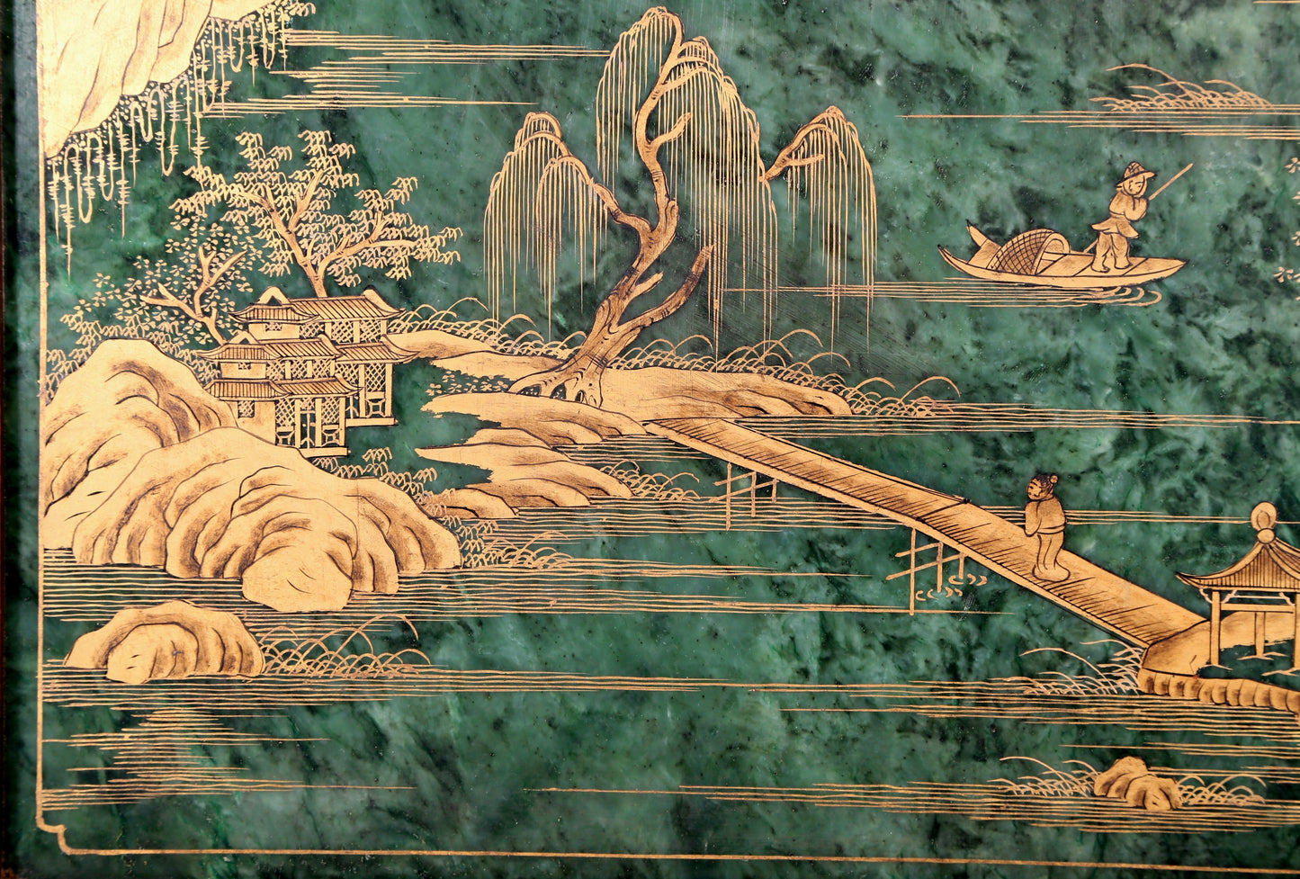 An exquisite zitanwood inlaid with jasper, gold and gemstone elephant pattern table screen