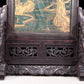 An exquisite zitanwood inlaid with jasper and gold inlaid gemstone vase pattern table screen