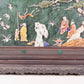 An exquisite zitanwood inlaid with jasper, gold inlaid with gems, landscape and figures pattern table screen