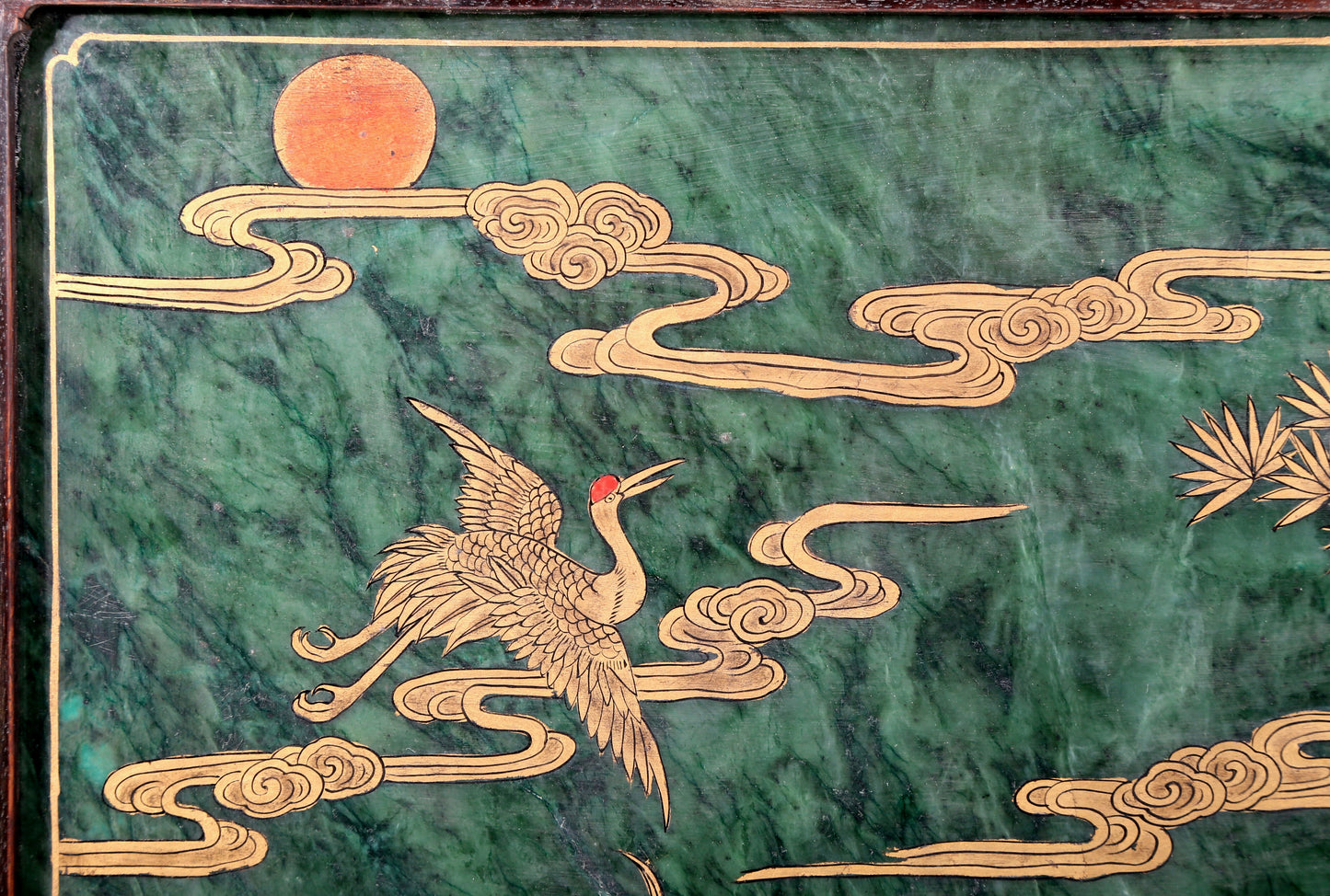 An exquisite zitanwood inlaid with jasper, gold inlaid with gems, landscape and figures pattern table screen