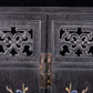 An exquisite zitanwood cabinet inlaid with gems and patterns of fortune, wealth, longevity and happiness