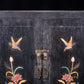 An exquisite zitanwood cabinet with inlaid gemstones and flower and bird patterns