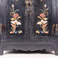 An exquisite zitanwood cabinet with inlaid gemstones and flower and bird patterns