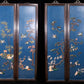 A set of exquisite zitanwood painted four-bar hanging screens inlaid with gems and flowers and birds.