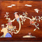 An exquisite huanghuali wood suitcase inlaid with gemstones and flower and bird patterns