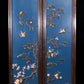 A set of exquisite zitanwood painted four-bar hanging screens inlaid with gems and flowers and birds.