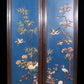 A set of exquisite zitanwood painted four-bar hanging screens inlaid with gems and flowers and birds.