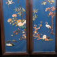 A set of exquisite zitanwood painted four-bar hanging screens inlaid with gems and flowers and birds.