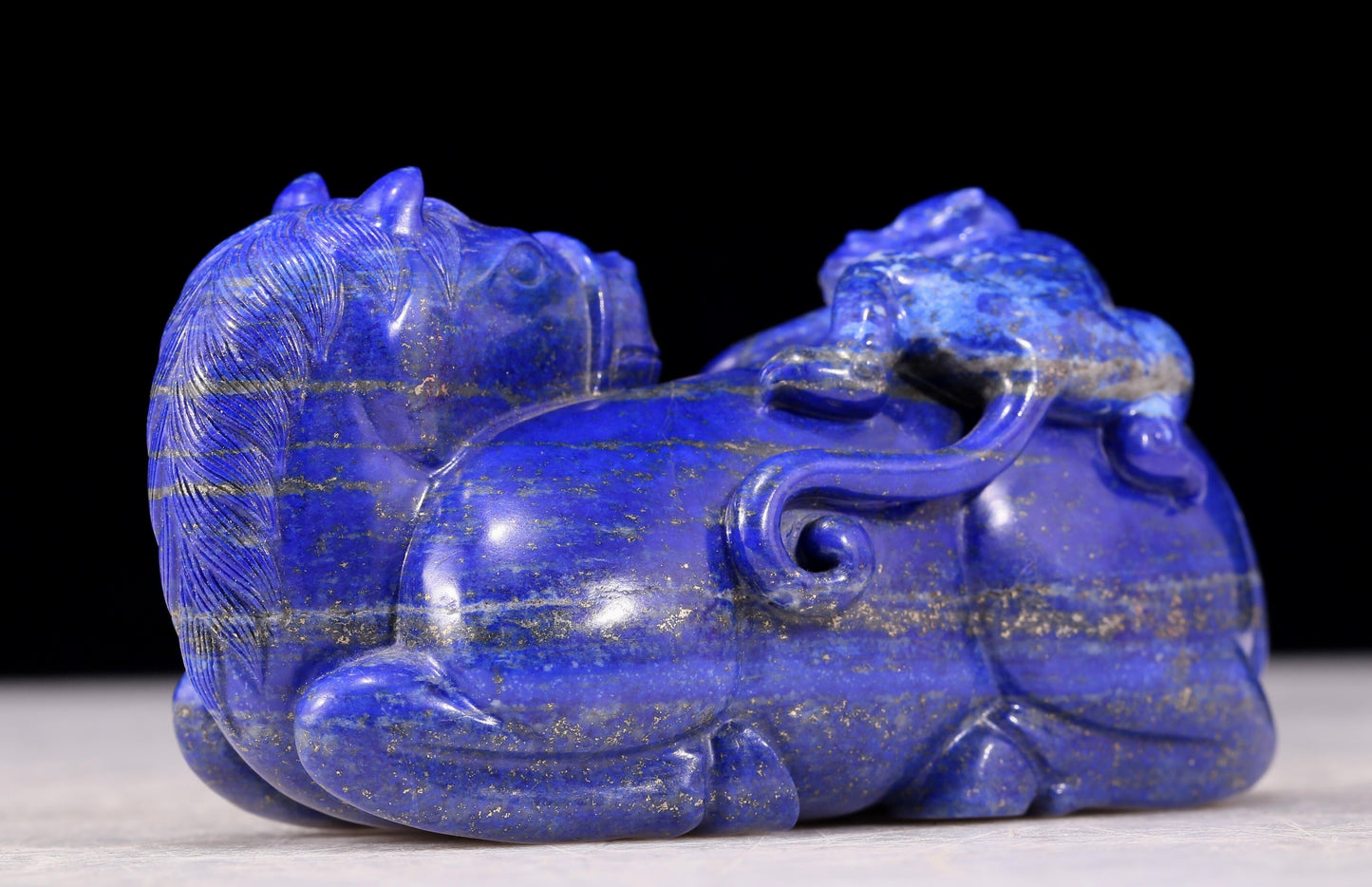 An exquisite lapis lazuli horse ornament