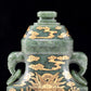 A perfect jasper bottle with golden dragon pattern and elephant ear cap