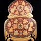 A pair of exquisite zitanwood painted figures with festive patterns and gourd hanging screens