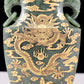 A perfect jasper bottle with golden dragon pattern and elephant ear cap