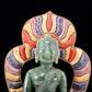 A solemn gilt bronze and gem-set jasper statue of Gautama Buddha