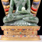 A solemn gilt bronze and gem-set jasper statue of Gautama Buddha