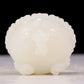 An exquisite white jade tripod censer with flower and bird patterns and lid