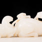 An exquisite white jade double sheep Ruyi ornament