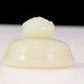 An exquisite white jade tripod censer with dragon pattern and lid