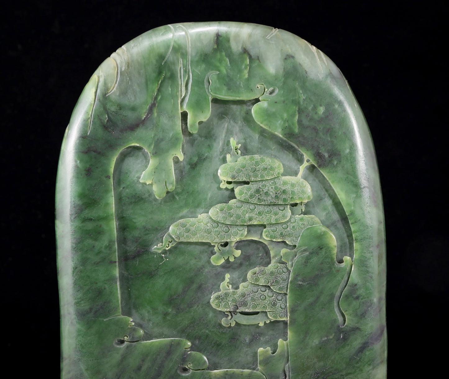 An exquisite jasper landscape figure ornament