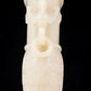 An exquisite white jade animal-faced dragon and phoenix ear bottle with lid