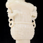 An exquisite white jade animal-faced dragon and phoenix ear bottle with lid