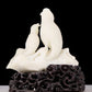 An exquisite white jade bird ornament