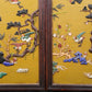 A set of exquisite zitanwood painted four-bar hanging screens inlaid with gems and flowers and birds.