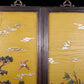 A set of exquisite zitanwood painted four-bar hanging screens inlaid with gems and flowers and birds.