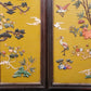 A set of exquisite zitanwood painted four-bar hanging screens inlaid with gems and flowers and birds.