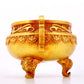 An exquisite gilt bronze censer with double ears and three legs