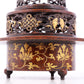 An exquisite gilt bronze tripod censer with lotus and dragon pattern and lid