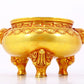 An exquisite gilt bronze lion-eared tripod censer