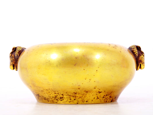 An exquisite gilt bronze lamb's ear censer