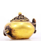 An exquisite gilt bronze censer with floral pattern and lid