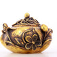 An exquisite gilt bronze censer with floral pattern and lid