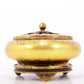 An exquisite gilt bronze censer with floral pattern and lid