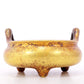 An exquisite gilt bronze censer with double ears and three legs