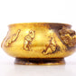 An exquisite gilt bronze bat-patterned lion-ear censer