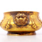 An exquisite gilt bronze bat-patterned lion-ear censer