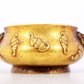 An exquisite gilt bronze bat-patterned lion-ear censer