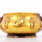 An exquisite gilt bronze bat-patterned lion-ear censer