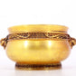 An exquisite gilt bronze lion-ear censer