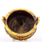 An exquisite gilt bronze censer with double ears and three legs with auspicious animal patterns and a lid