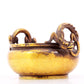 An exquisite gilt bronze dragon ear censer