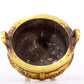 An exquisite gilt bronze censer with double ears and three legs with auspicious animal patterns and a lid