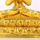 A solemn gilt bronze statue of Bodhisattva