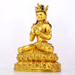 A solemn gilt bronze statue of Bodhisattva