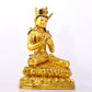 A solemn gilt bronze statue of Bodhisattva