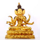 A solemn gilt bronze statue of Bodhisattva